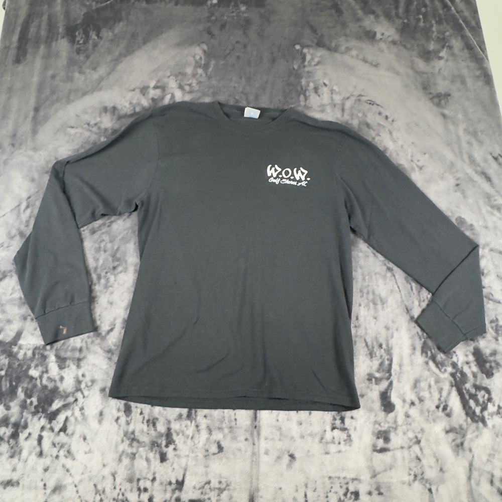 W.O.W. Long Sleeve T-Shirt Mens M Black Wacked Out Weiner Graphic Tee